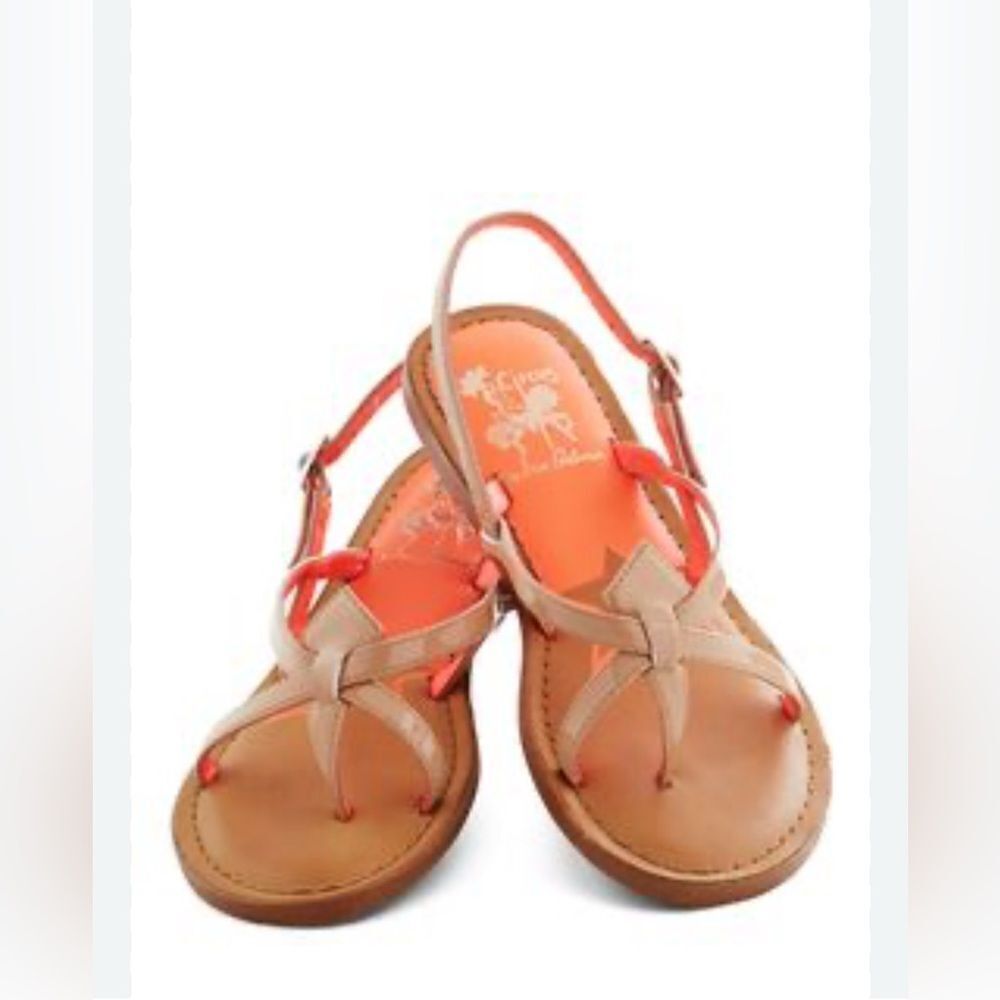 Sam Edelman Tan and Orange Slingback Sandals size 8.5